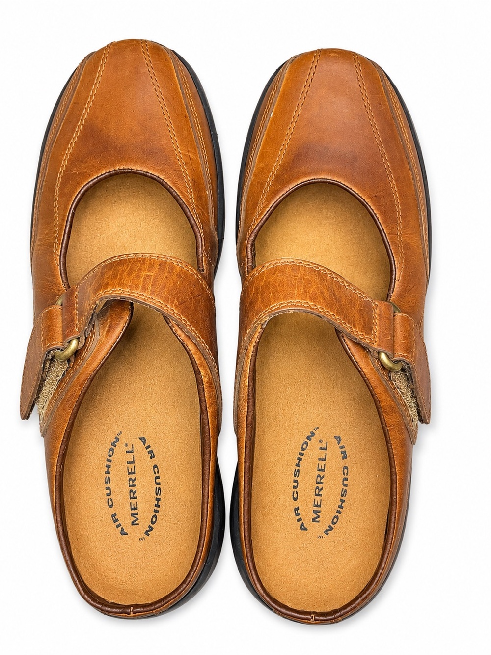 Merrell Topo Clutch Deer Tan Leather Mary Jane Mule Clogs Women’s Size 7.5